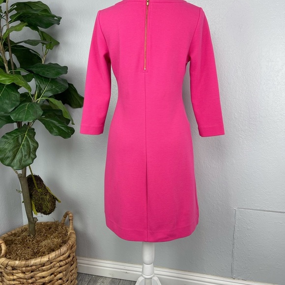 LILLY PULITZER Hot Pink Fuscia Bubble Gum Mid Sleeve casual Pocket Dress - Picture 5 of 8